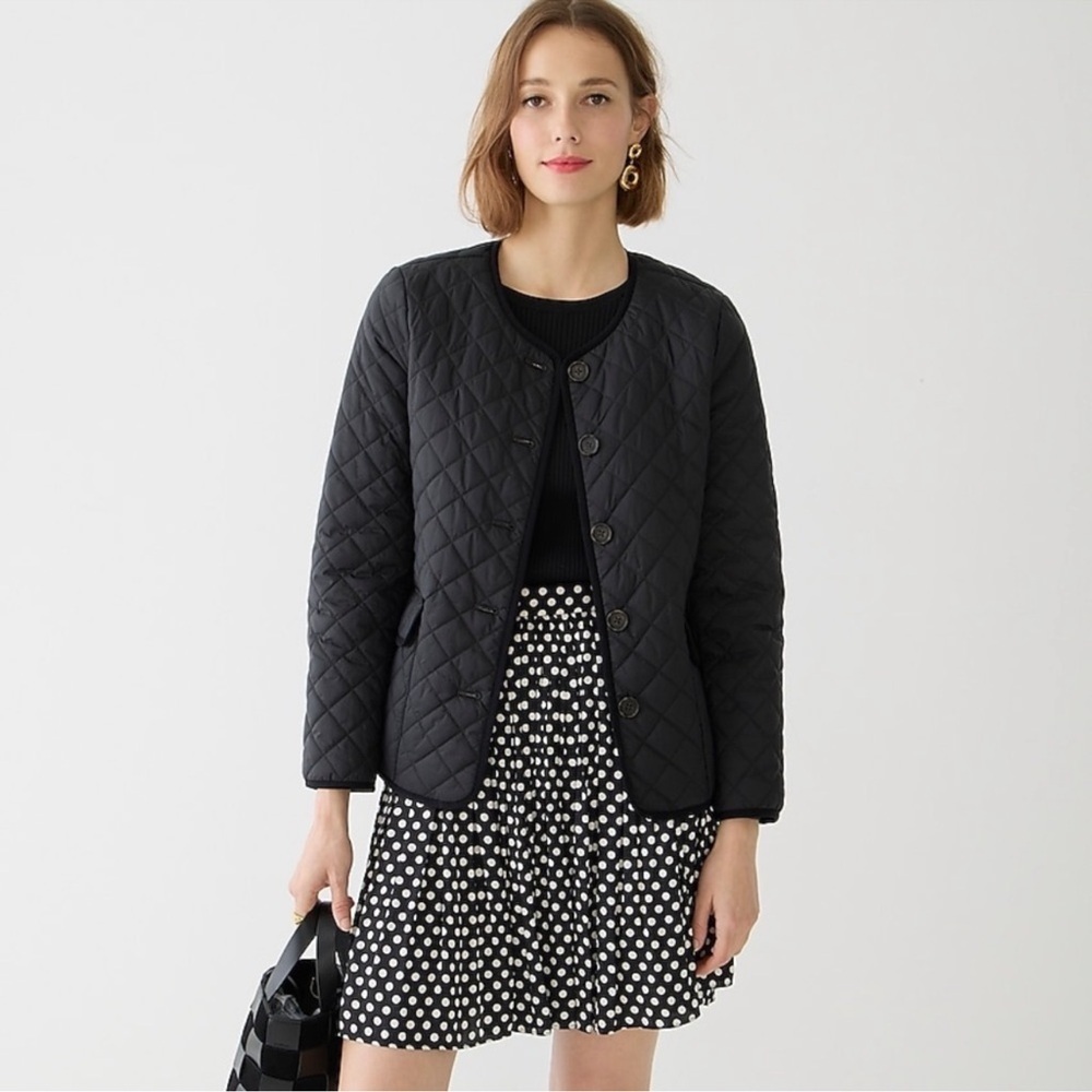 J. Crew Women's Black Quilted Puffer Jacket